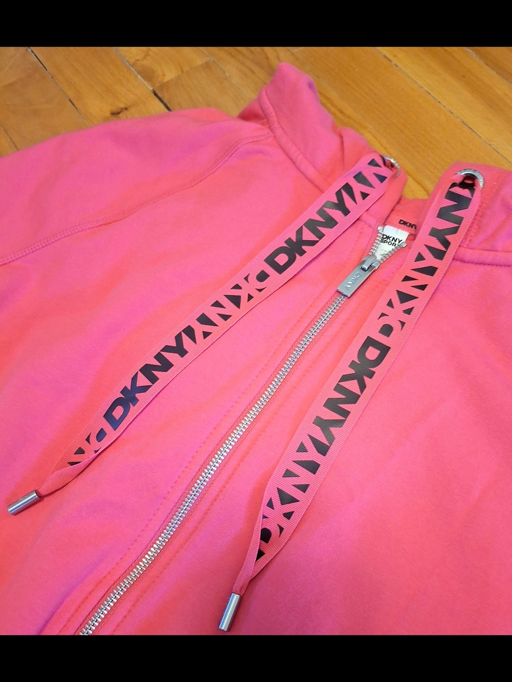 DKNY Womens Hoodie NWT - Two-Tone Zip - Picture 4 of 11